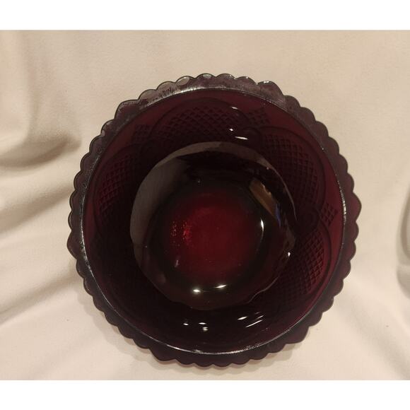 Avon 1876 Cape Cod Ruby Red Bowl Centennial Edition 1886–1986 8" 2 in Stock - Picture 3 of 7